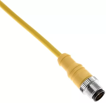 Mencom MDCM-4MP-1M M12 Cordset, 4 Pole, Male Straight, 1 M, Shielded