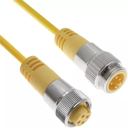 Mencom MINE-6MFPX-2M MIN Size I Cordset, 6 Pole, Male / Female, 18 AWG, 2 M