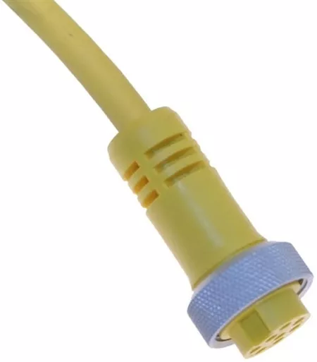 Mencom MINP-6FPX2-30 MIN Size II Cordset, 6 Pole, Female Straight, 18 AWG, 30 Feet, PUR