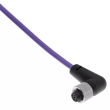 Mencom PBEC-3FP-10M-R Profibus DP Cordset, 3 Pole, Female Right Angle, 10 M