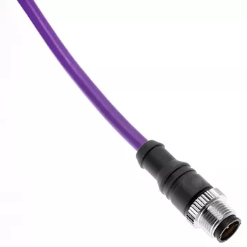 Mencom PBEC-3MP-10M Profibus DP Cordset, 3 Pole, Male Straight, 10 M