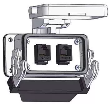 Mencom RJ45-2-10LS Panel Interface Connector, (2) RJ45, 10LS housing