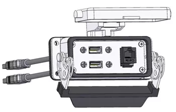 Mencom RJ45-2USB-10-16LS Panel Interface Connector, RJ45, (2) USB, 16LS housing - 10 Foot