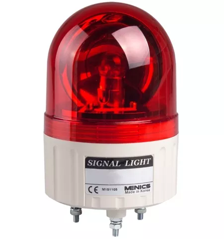Menics ASGB-02-R 86mm Beacon Light, 24V, Red, Rotating w/ Alarm