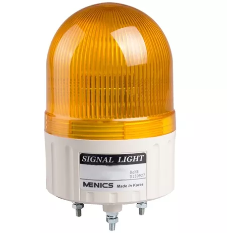 Menics ASGF-01-Y 86mm Beacon Light, 12V, Yellow, Steady/Flashing
