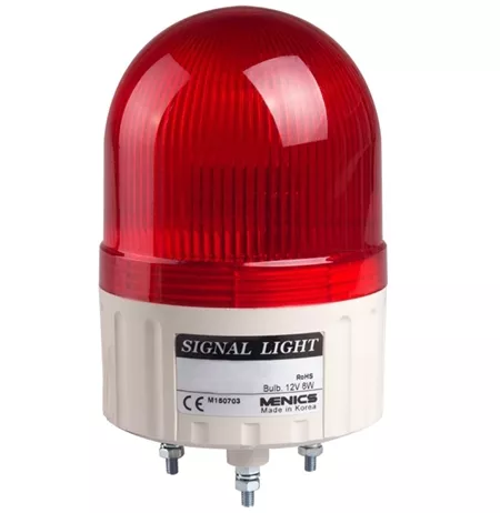 Menics ASGF-10-R 86mm Beacon Light, 110V, Red, Steady/Flashing