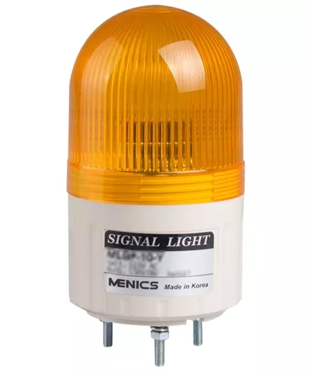 Menics MLGF-01-Y 66mm Beacon Light, 12V, Yellow, Steady/Flashing