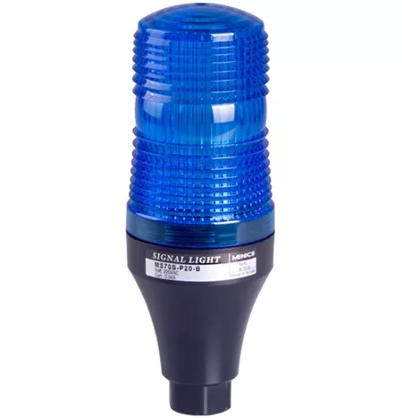 Menics MS70S-P00-B 70mm Xenon Strobe Beacon Light, 12-48V, Blue, Pole Mount