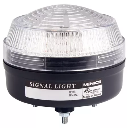 Menics MS86W-R00-C 86mm Low Profile Beacon Light, 12-24V, Clear, Rotating