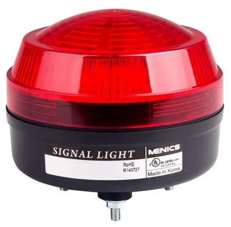 Menics MS86W-R00-R 86mm Low Profile Beacon Light, 12-24V, Red, Rotating