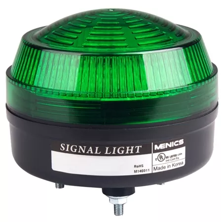 Menics MS86W-RFF-G 86mm Low Profile Beacon Light, 100-220V, Green, Rotating