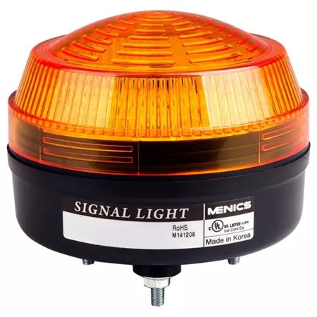 Menics MS86W-RFF-Y 86mm Low Profile Beacon Light, 100-220V, Yellow, Rotating