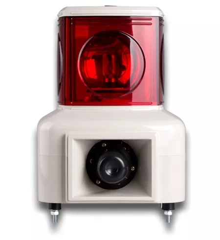 Menics MSGS-101-R 140 mm 1 Stack Tower Light, Rotating, Red, 12V, w/ Sounds