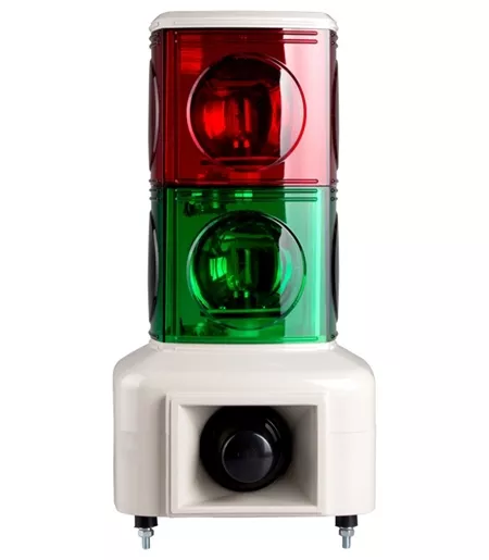 Menics MSGS-220-RG 140 mm 2 Stack Tower Light, Rotating, Red Green, 220V, w/ Sounds