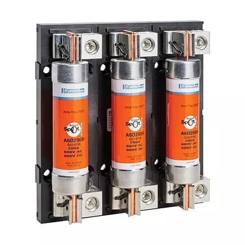 Mersen 62053R, Class R Fuse Block, 3-Pole, 600VAC/DC, 200A, Copper Box Side Clip Connector