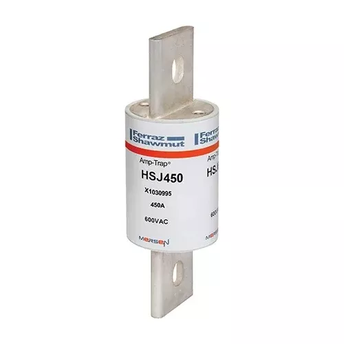 Mersen HSJ450, Class J HSJ High-Speed Fuse, 600VAC/500VDC, 450A, Blade Type