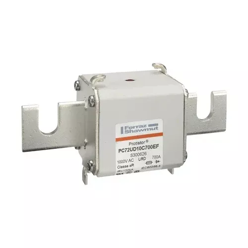 Mersen S300626, Square Body High-Speed Fuse, Fast Acting, Size 72 aR, 1000/1100VAC, 700A, With Striker Open Slot Blades