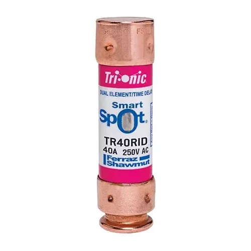 Mersen TR40RID, TR-R 40A Class RK5 Time-Delay Fuse, 250VAC/DC, with SmartSpot Blown Fuse Indicator