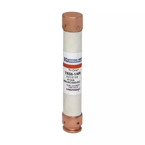 Mersen TRS6-1/4R, TRS-R Class RK5 Time-Delay Ferrule Fuse, 600VAC/DC, 6.25A