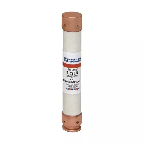 Mersen TRS8R, TRS-R Class RK5 Time-Delay Ferrule Fuse, 600VAC/DC, 8A