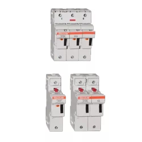 Mersen US141MI, UltraSafe US14 Modular fuse-holder for 14x51 fuse links, 750VAC/DC, 1-Pole, 50A, with Indicator and Auxiliary Microswitch
