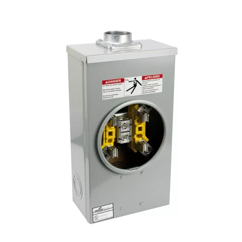Meter Socket, 200A, Top Feed, 4 Jaw, Ring Type, NEMA 3R,With 2" Hub By Eaton B-Line 204 MS68