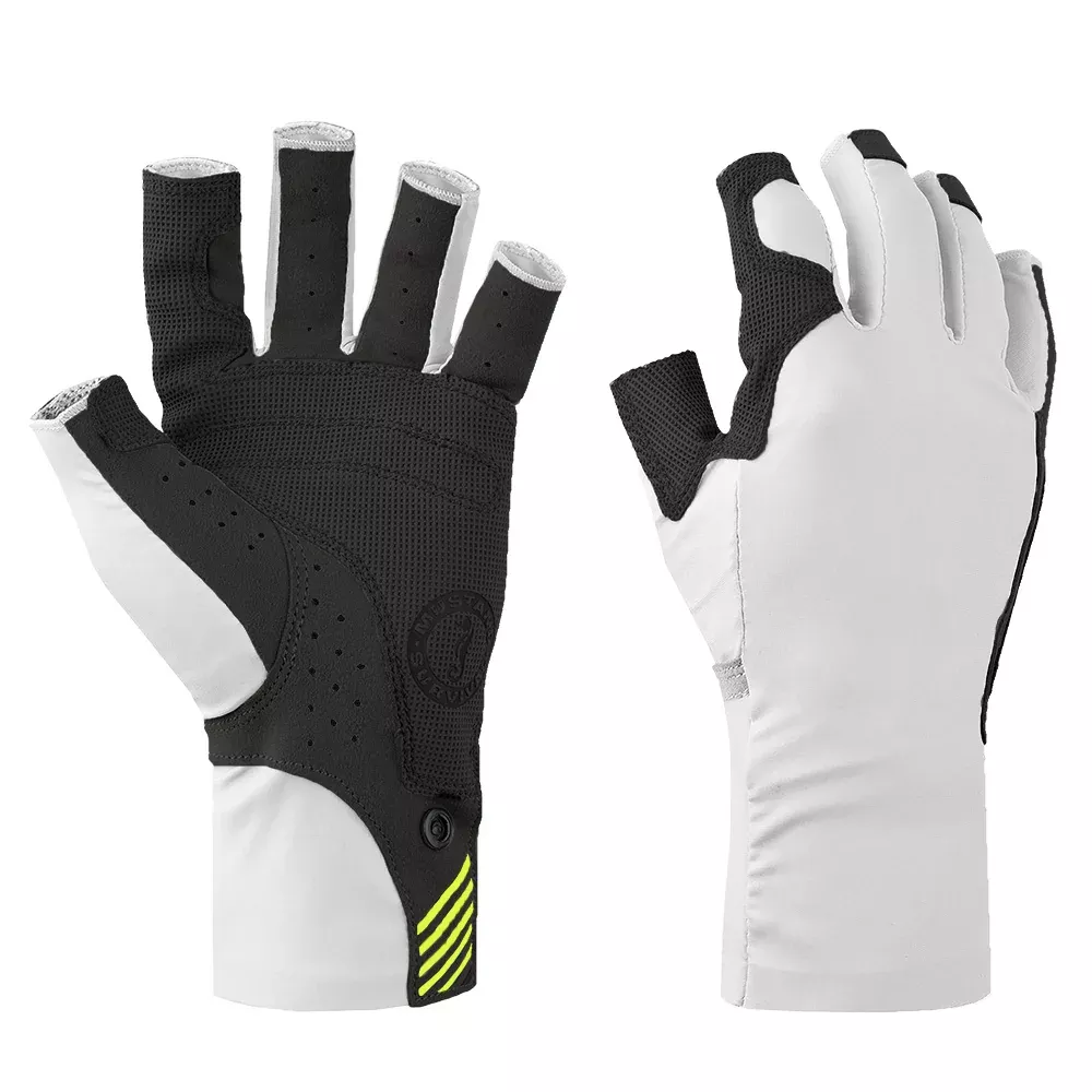 Mustang Traction UV Open Finger Gloves – WhiteBlack – Small [MA6007-267-S-267]