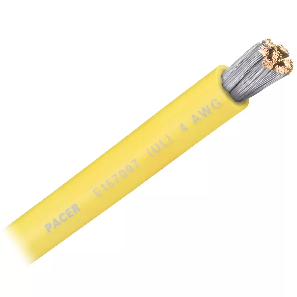 Pacer Yellow 4 AWG Battery Cable – Sold By The Foot[WUL4YL-FT]