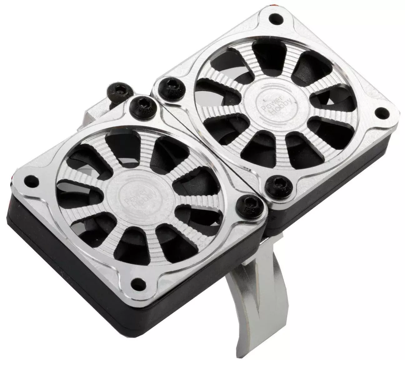 Powerhobby 1/5 Aluminum Heatsink Dual High Speed Cooling Fans w/Cover Silver