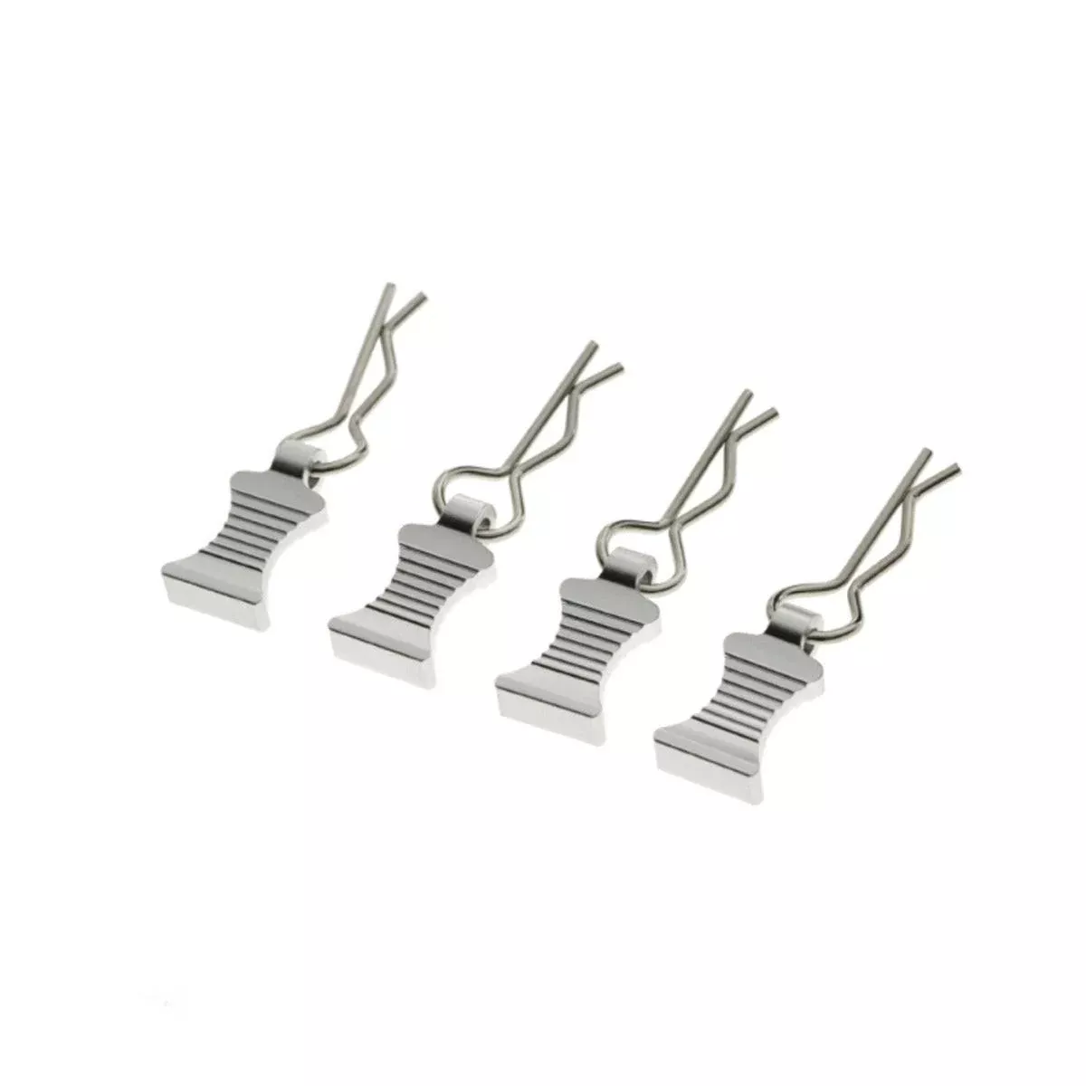 Powerhobby Pro Aluminum Easy Pull 1/10 1/8 Body Clips Silver (4)