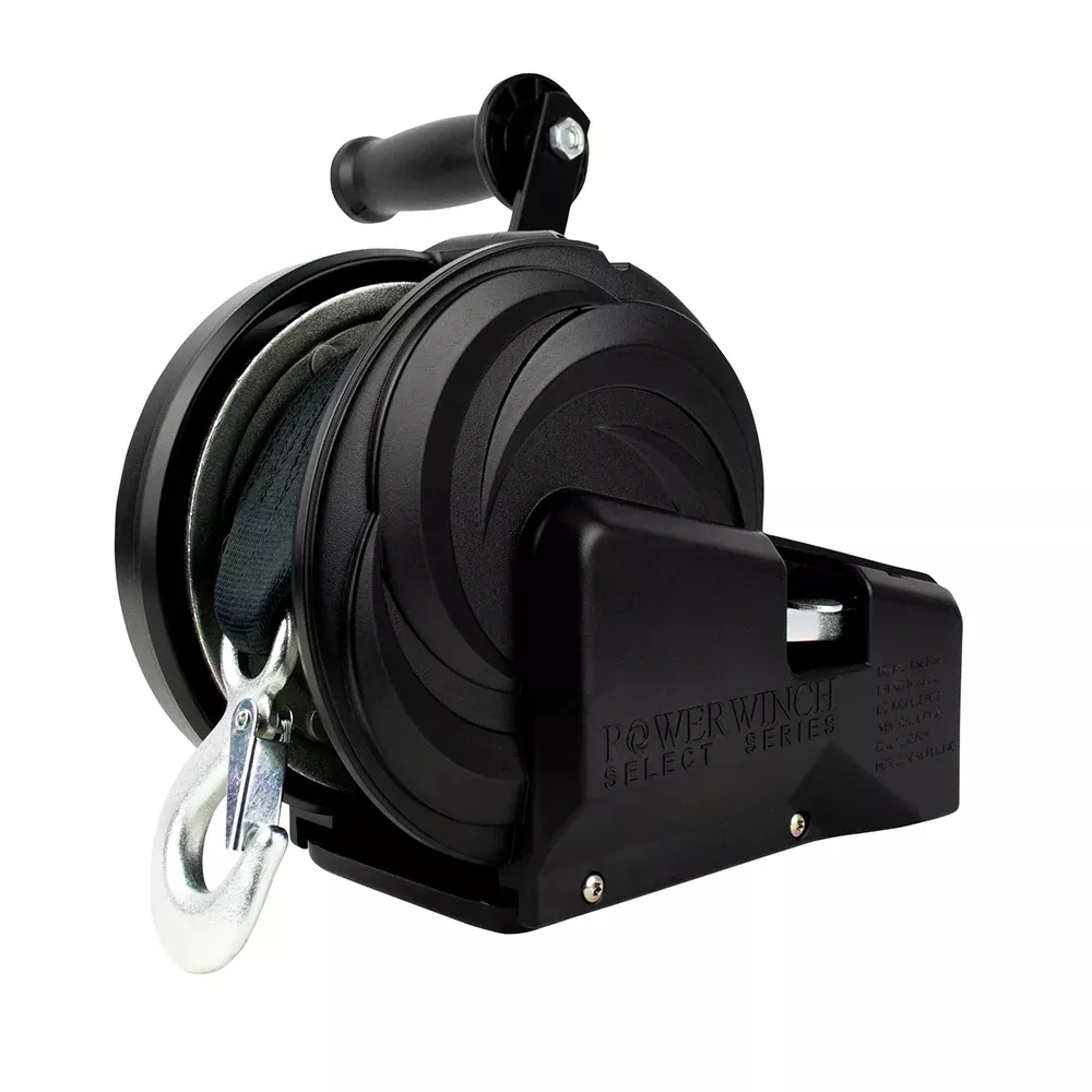 Powerwinch Select Series Winch 2,500lb, 2 Speed, 8″ Crank Arm – Carbon Black [21400-W-2500-8-B-R]