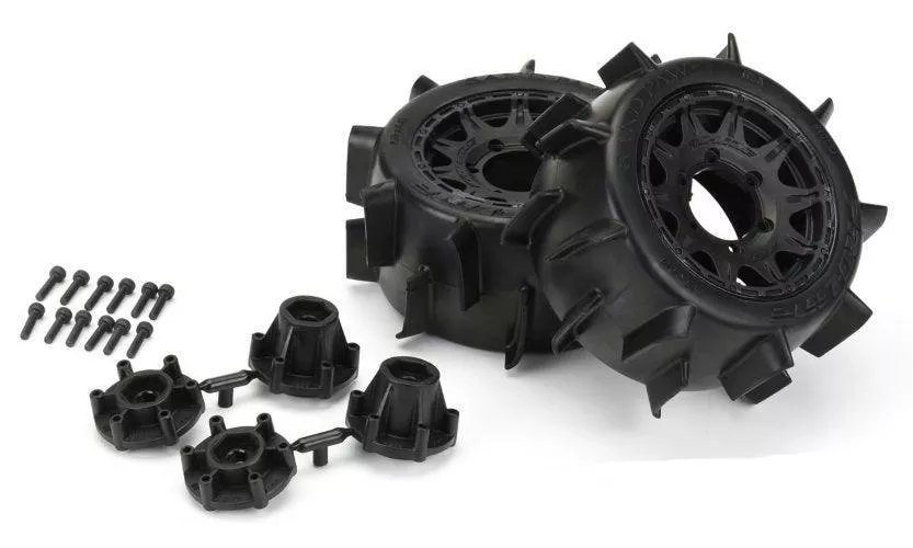 Pro-Line 10160-10 Sand Paw LP 2.8″ Sand Tires Mounted (2) Jato Stampede Rustler