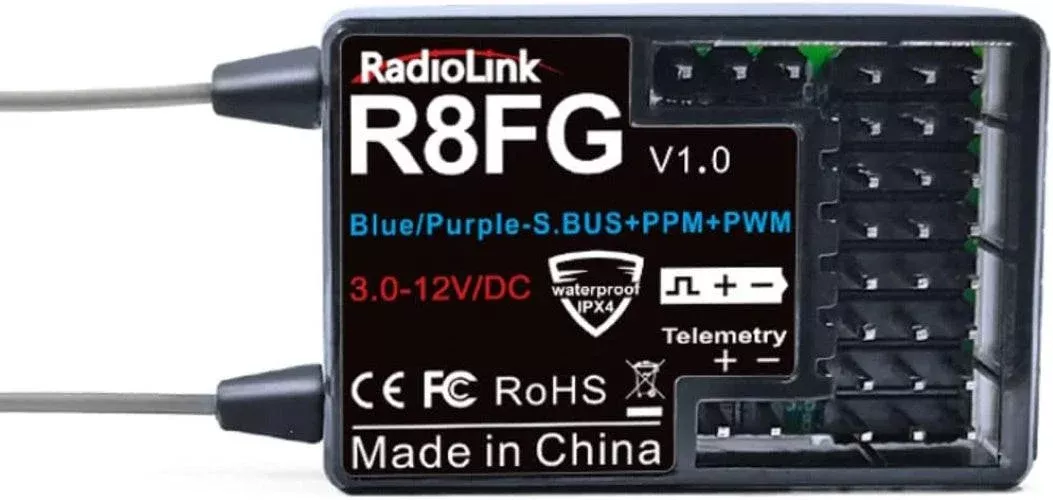 Radiolink 2.4Ghz R8FG v2.0 8 Channels Gyro Receiver w Voltage Telemetry Long Range Control