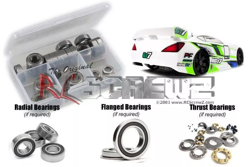 RCScrewz mug033r Mugen Seiki MGT7 ECO (#E2018) Rubber Shielded Bearing Kit