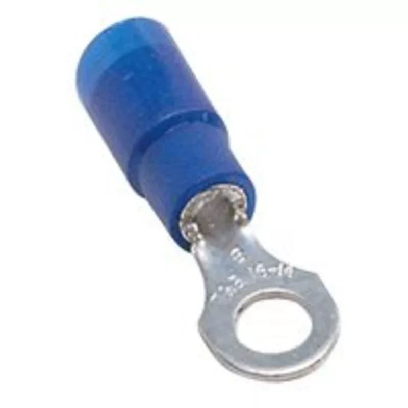 Ring Terminal, Nylon Insulated, 18 to 14 AWG, #8 Stud By Thomas & Betts RB14-8