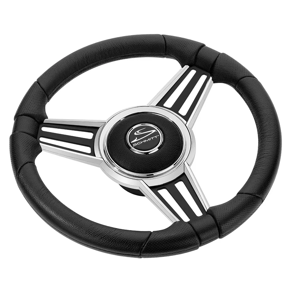 Schmitt Marine PU30 14″ Wheel – Chrome CapSpoke Inserts – Black Spokes – 3/4″ Tapered Shaft [PU301404-44]
