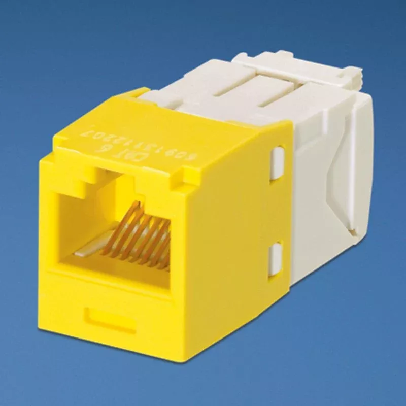 Snap In Connector, Mini-Com, TX6 PLUS UTP, Cat 6, Yellow By Panduit CJ688TGYL