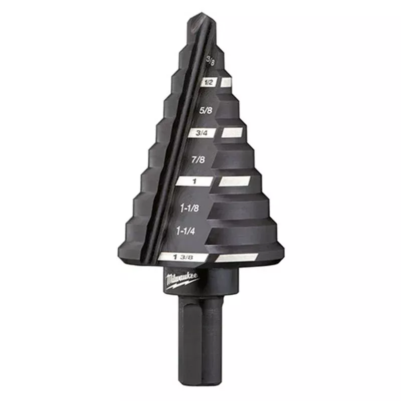 Step Drill Bit #5, 1/4-1-3/8" x 1/8" By Milwaukee 48-89-9205