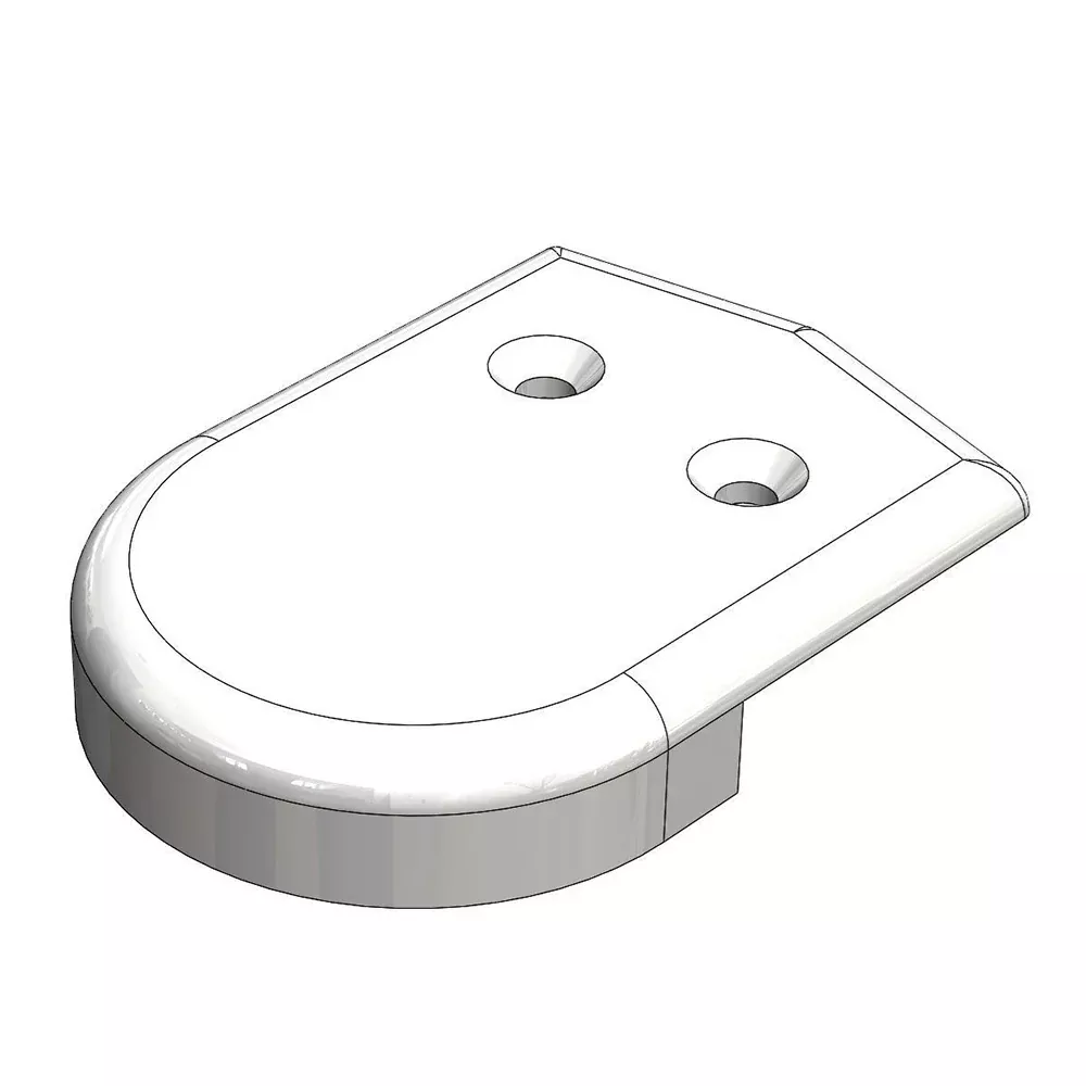 TACO 2″ Rub Rail End Cap – White [F90-0001WN]