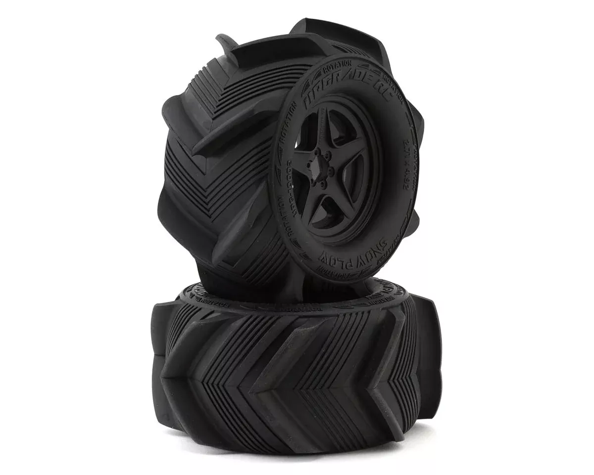 UpGrade RC UPG-10002 Snow Plow 2.8″ Pre-Mounted Sand/Snow Tires w/5-Star Wheels (2)