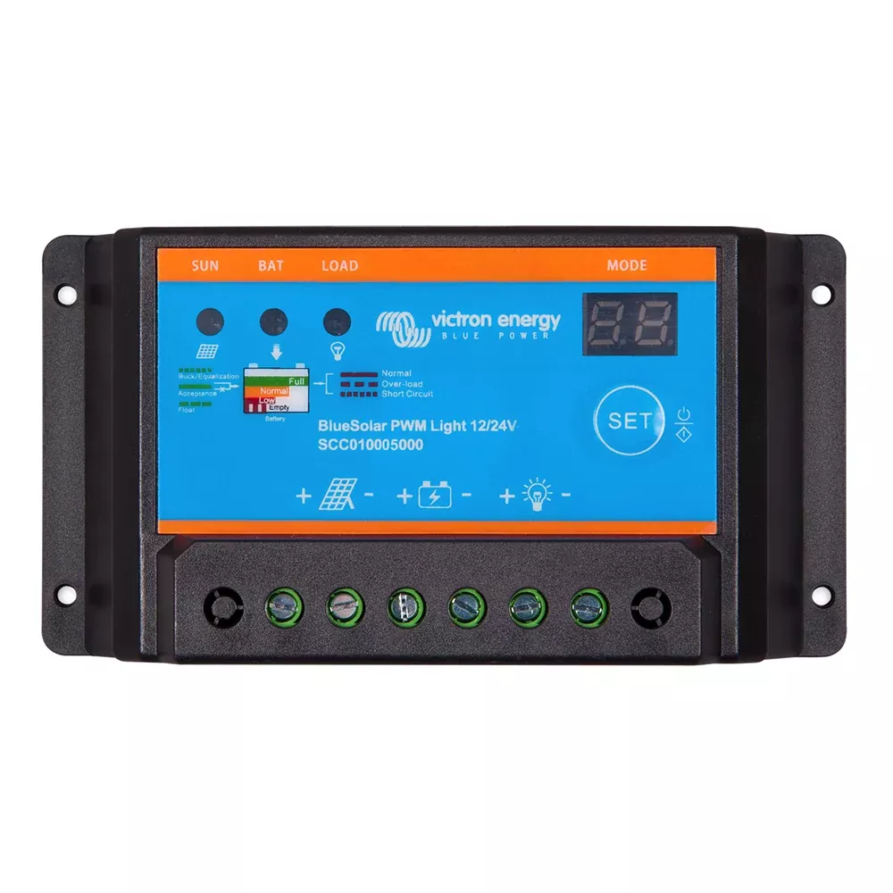 Victron BlueSolar PWM-Light Charge Controller – 12/24V – 20AMP [SCC010020020]