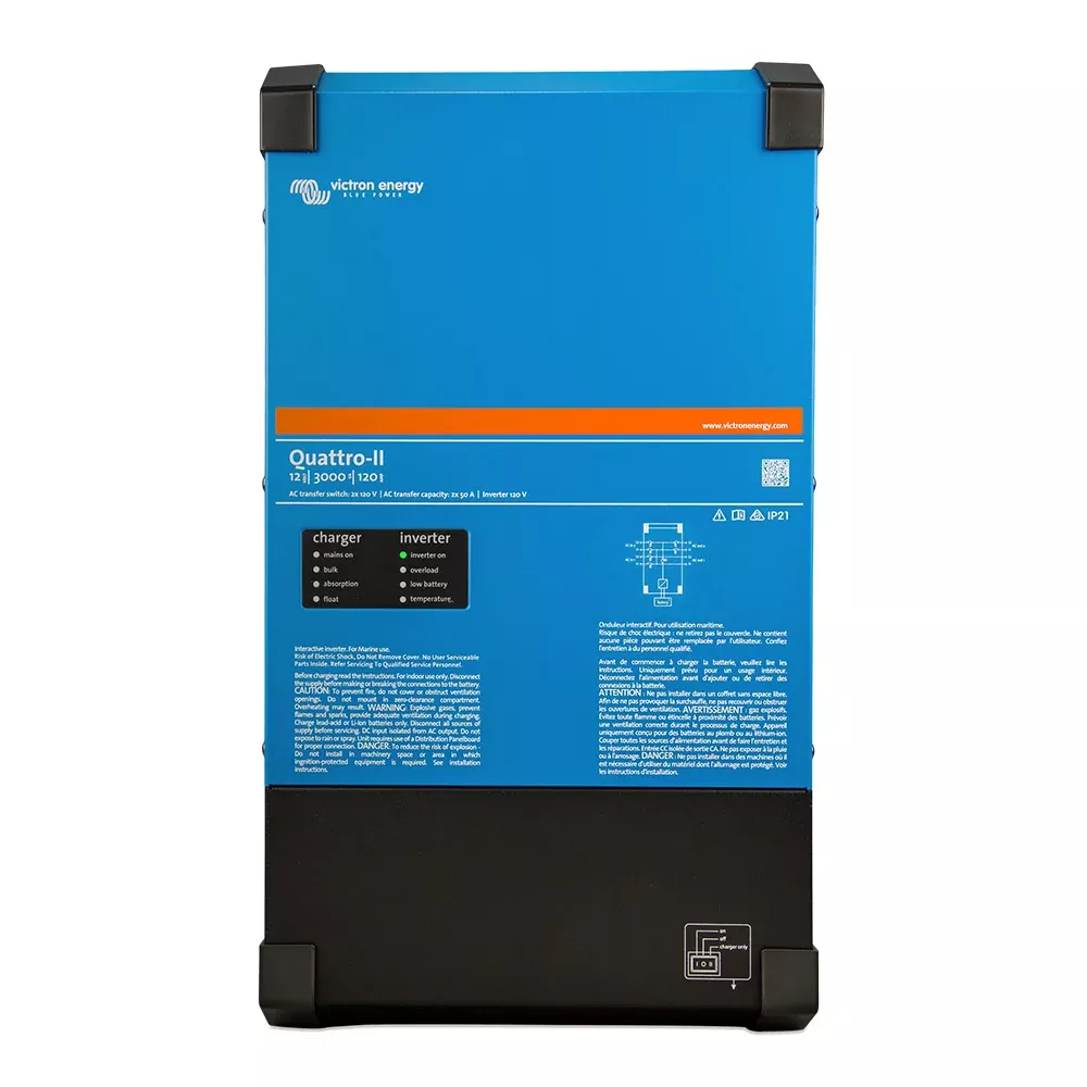 Victron Quattro-II – 24/3000 – 70-50/50 – 2X 120V [QUA242305130]