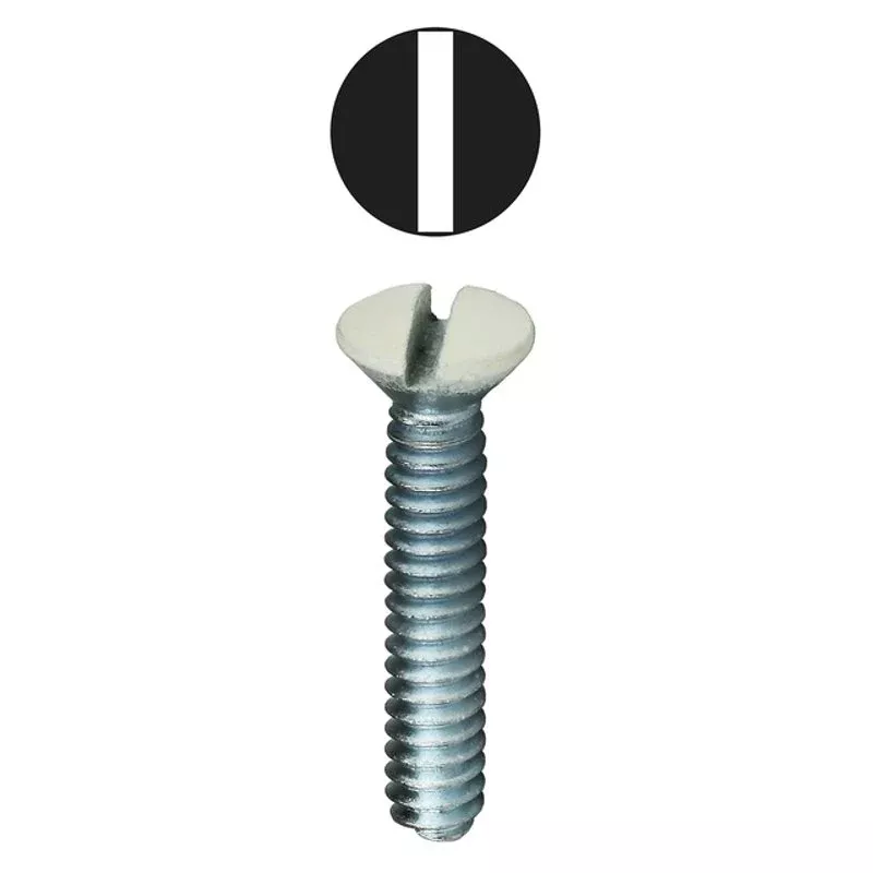 Wallplate Screw, Oval Head, 6-32 x 1″, Ivory, 50 Pack By Dottie 416IV