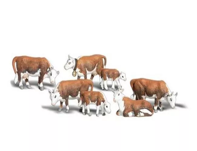 Woodland Scenics A2144 N Train Figures Hereford Cows