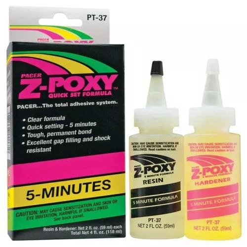 Zap PT37 Adhesives Z-Poxy 5-Minute Resin & Hardener 4 Oz Set Glue